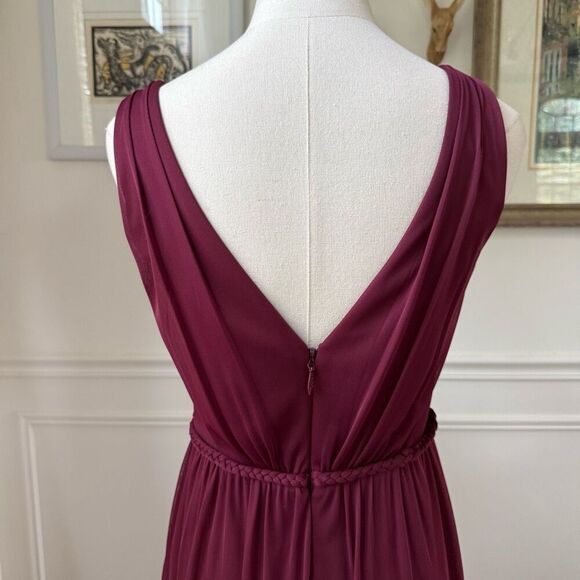 Azazie Burgundy Grecian Style Formal Dress Gown 6 - Picture 3 of 5